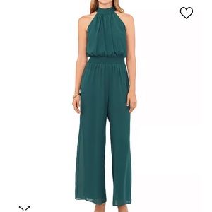 Wide Leg Forest Green Jumpsuit—size L